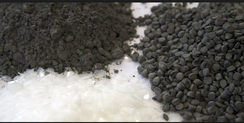 Raw Materials Image with black and gray powder